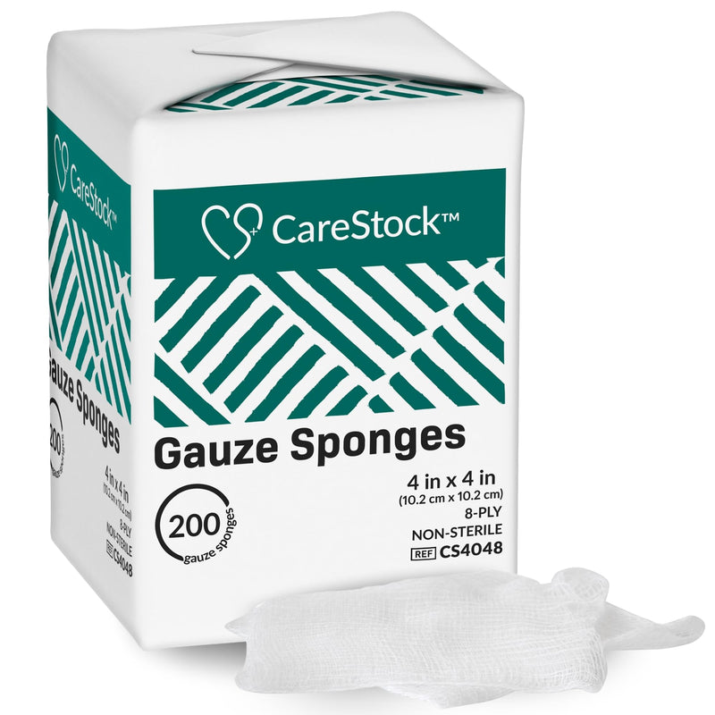 Gauze Sponge 4x4 [200 Count] Non-Sterile Gauze Pads, 8-Ply, Medical Grade Cotton Wound Dressing for First Aid Kit