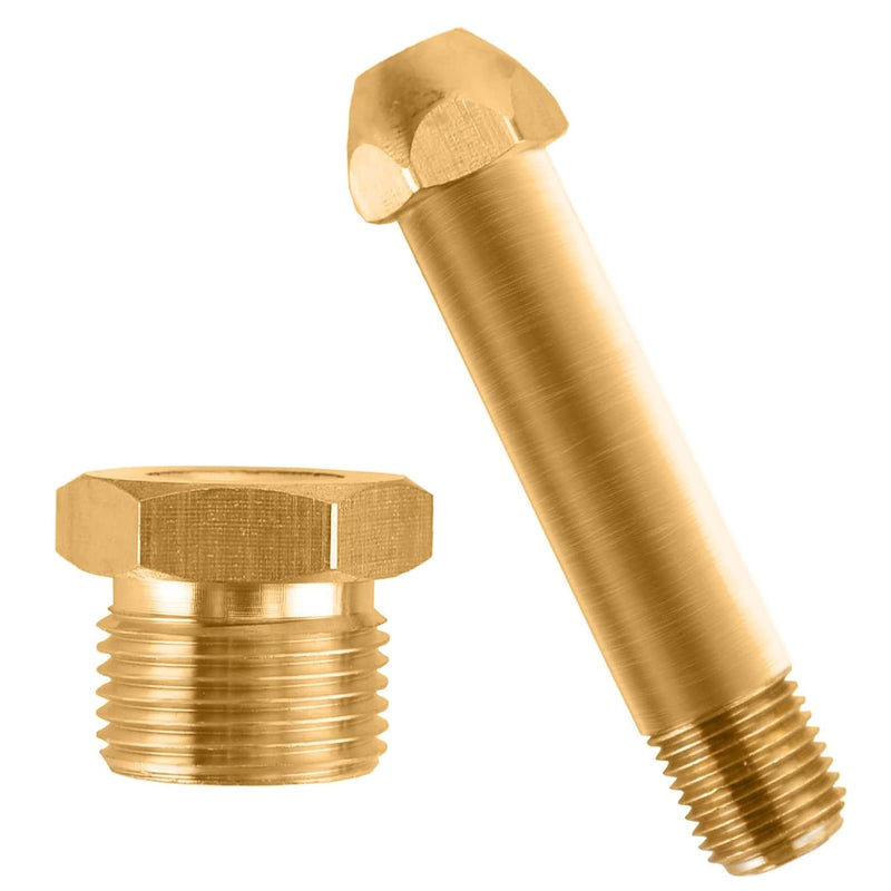 CGA-580 Nut & 3" Nipple - Regulator Inlet Bottle Fitting for Helium Argon Nitrogen - Brass Construction Threaded Design - Perfect for Gas Cylinders & Welding | 3"x1/4 NPT