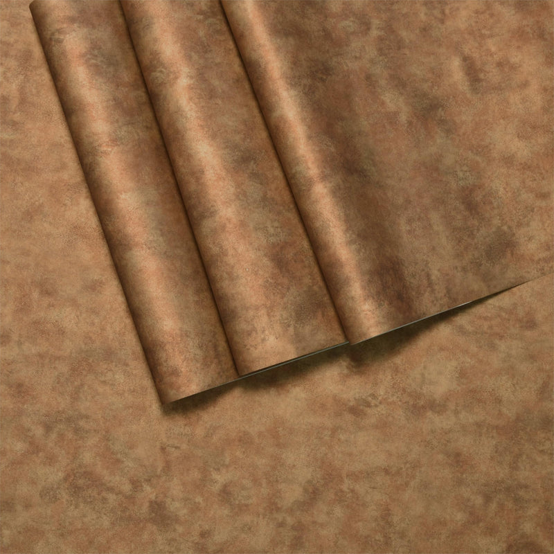 BAYYA Wall Paper Peel and Stick Modern Mid Century Modern Wallpaper Gold/Orange/Brown Industrial Concrete Cement Wallpaper 16"x197" Rust Metallic Contact Paper for Bedroom Bathroom Living Room Walls 16" x 197"