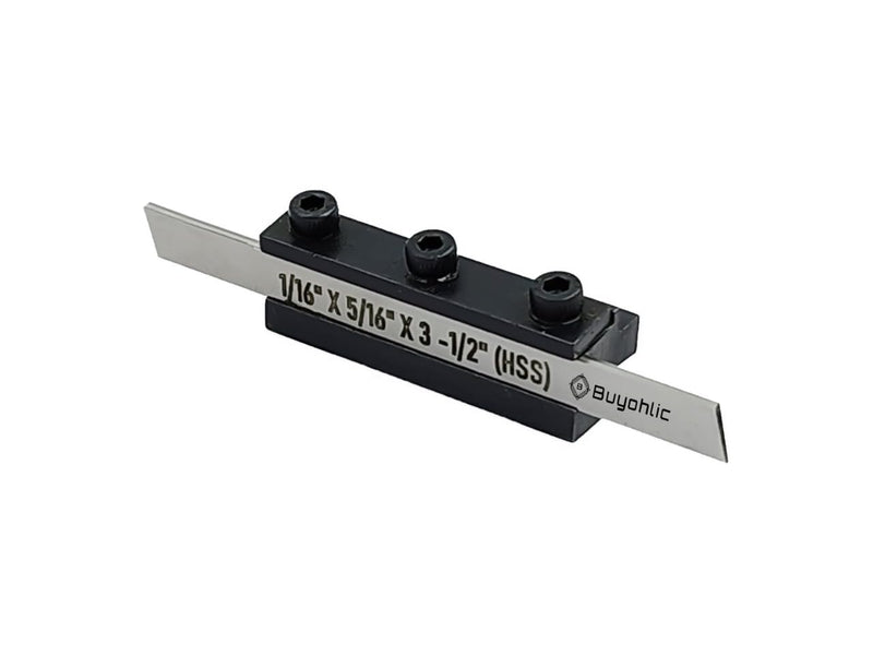 Non- Adjustable T-Parting Cut off Holder with Blade for Lathe Machine Tools ((Blade 1/16"x 5/16" x 3-1/2"(8 MM Shank))) (Blade 1/16"x 5/16" x 3-1/2"(8 MM Shank))