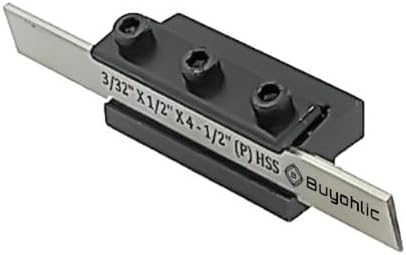 Non- Adjustable T-Parting Cut off Holder with Blade for Lathe Machine Tools ((Blade-3/32''x 1/2'' x41/2''(10mm Shank)) (Blade-3/32''x 1/2'' x41/2''(10mm Shank)