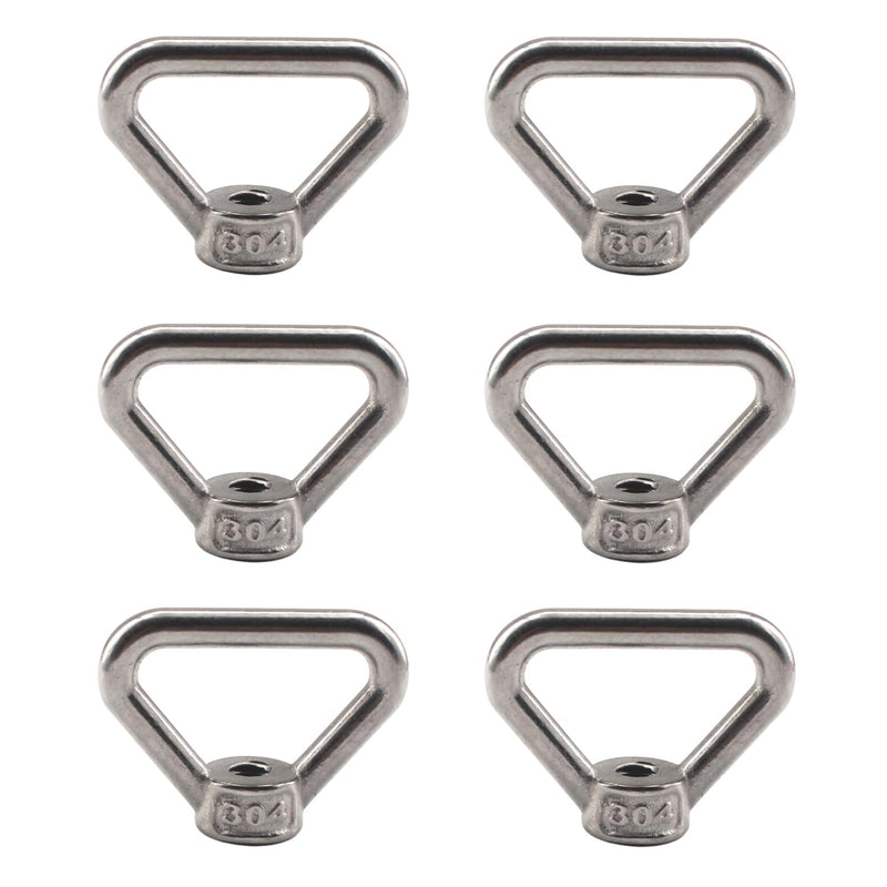 M8 Triangle Shape Lifting Eye Nuts 304 Stainless Steel Ring Eye Nut Threaded Fastener (6 Pack) M8