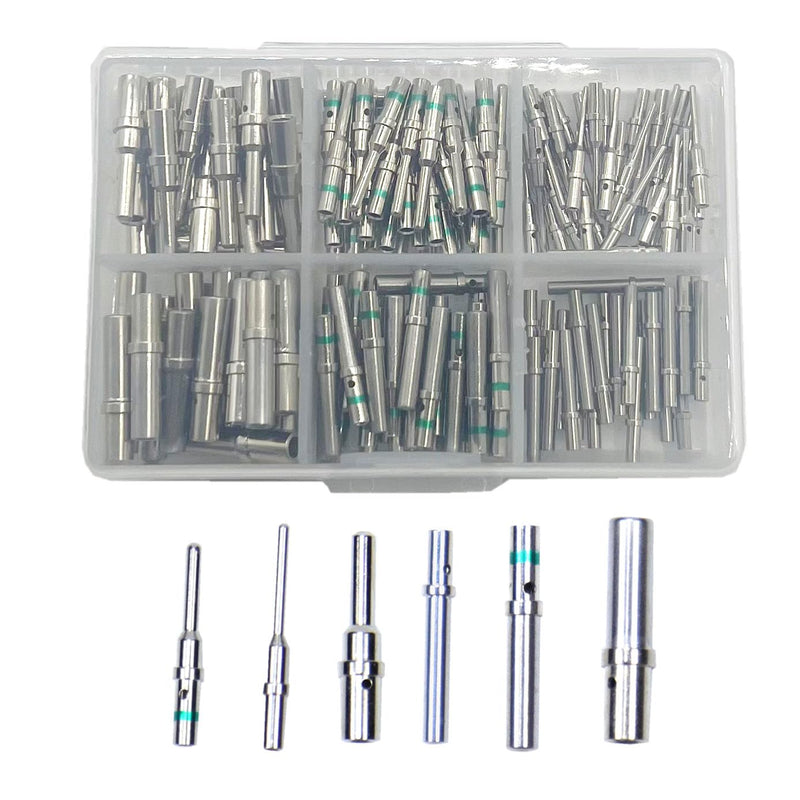 180 Pcs for Deutsch Connector Pins and Sockets Solid Contacts Size 12 16 20 Male Female Terminals DT Series Pin Stainless Steel for Deutsch Solid Contact Kit Solid Contacts Socket Connector Wire