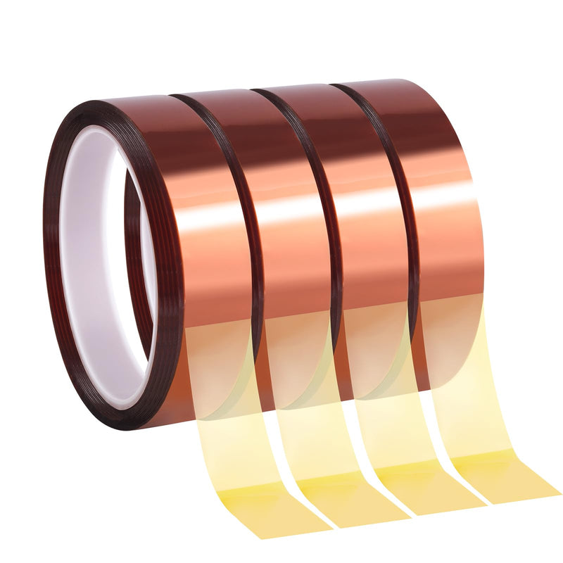 4 Rolls 20mm×25m (82Ft) Sublimation Tape Heat Tape Transfer Tape High Temperature Heat Resistant Tape, Heat Tape for Sublimation Heat Press Electronic Soldering Masking, No Residue 4
