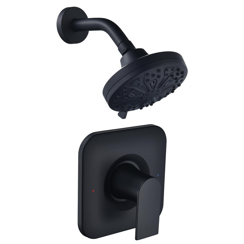 Shower Faucet Trim Kit, Replacement for Moen Posi-Temp Shower Trim Kit, Including 7-Mode High Pressure Shower Head, Matte Black(Valve and Tub Spout not Included)