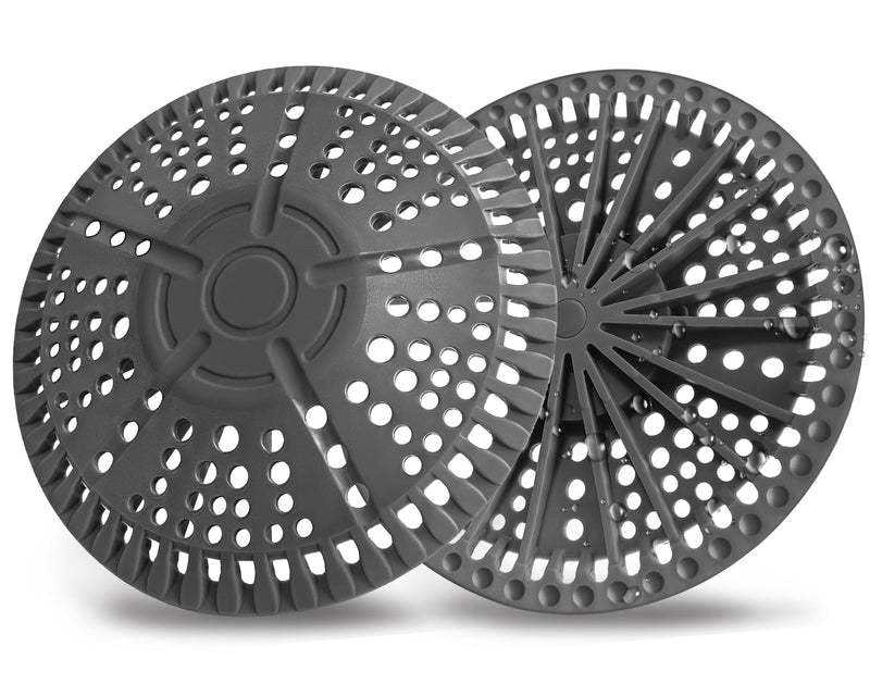 Shower Drain Hair Catcher, 2 Pack 5.5in Shower Hair Catcher Large Premium Silicone Drain Protector Strainer, Shower Drain Cover for Shower Room, Floor Drain, Bathroom Sink, Dark Grey 5.5 x 5.5 x 0.2 in