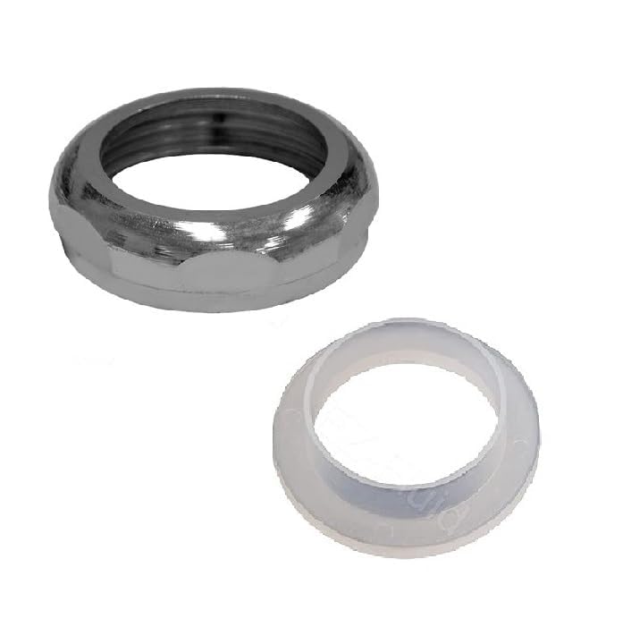 EZ-Fluid 1-1/4" Universal Slip Joint Nut and Tailpiece Poly Washer Gasket,Chrome for Under Sink Lavatory Kitchen Sink Tubular (1) 1-1/4 TailPiece Washer/Nut