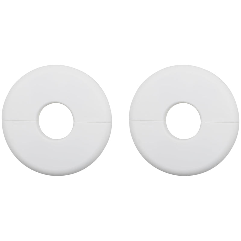 2pcs Wall Split Flange ABS Plumbing Cover Plates Self-Adhesive Escutcheon Plate Cover for Water Pipe Faucet Decoration Accessories (26mm / 1.02inch White) 26mm