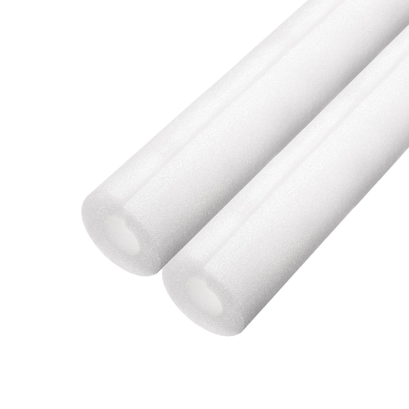 MECCANIXITY 2pcs Pipe Insulation Foam Tube Split Pipe Lagging 10mm(3/8 Inch) ID 22mm OD 3ft Freeze Protection for Copper Pipe, White 2
