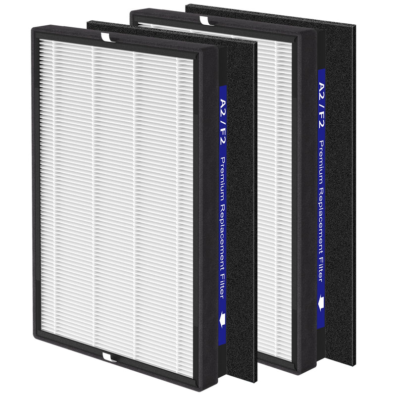 2 Pack A2 F2 True HEPA Replacement Filter Compatible with 3M Filtrete Room Purifier Models FAP-C02-A2, FAP-C03-A2, FAP-T03-A2, FAP-C02WA-G2, FAP-C03BA-G2, FAP-T03BA-G2, FAP-SC02N, Part # 1150101 A2 2 Pack