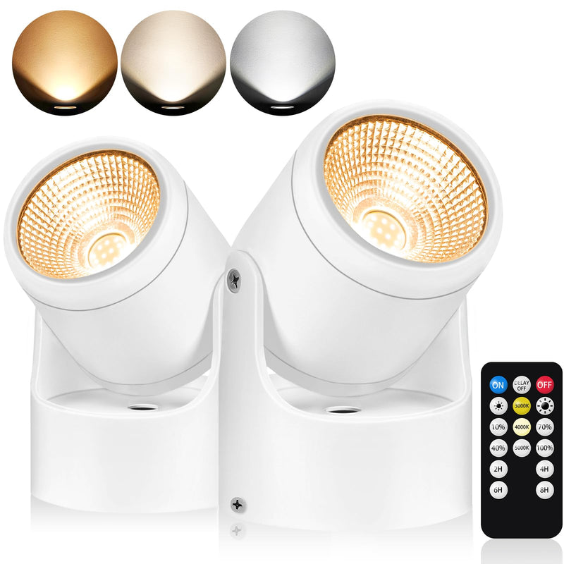 3W Uplighting Indoor LED Spot Lights Indoor with Timer 3000K/4000K/5000K Floor Spotlight Indoor Uplights Dimmable Plug in Up Lights Indoor Spotlight for Plants Picture Artwork, 2 Pack