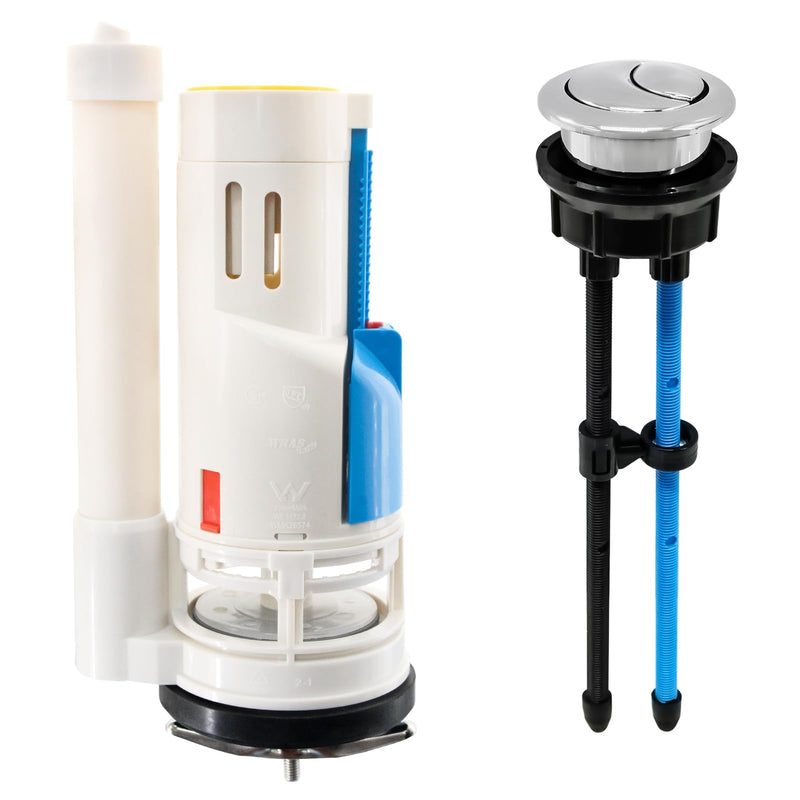Toilet Flush Valve Replacement Kits with 1.49-Inch(38mm) Toilet Tank Button, Fits ToTo THU338N, Universal One-Piece Dual Flush WC Repair Parts, 2 Inches (8 Inches Height) 2-inches One Piece Toilet Flush Valve&38mm Button
