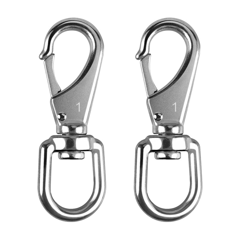 KINLINK 304 Stainless Steel Swivel Snap Hooks, 2 Pack 3.5 Inch Flag Pole Clips, Heavy Duty Spring Snap Hooks for Flagpole Rope, Dog Leash, Keychain, Boat Anchor Rope, Bird Feeder 1#3.5