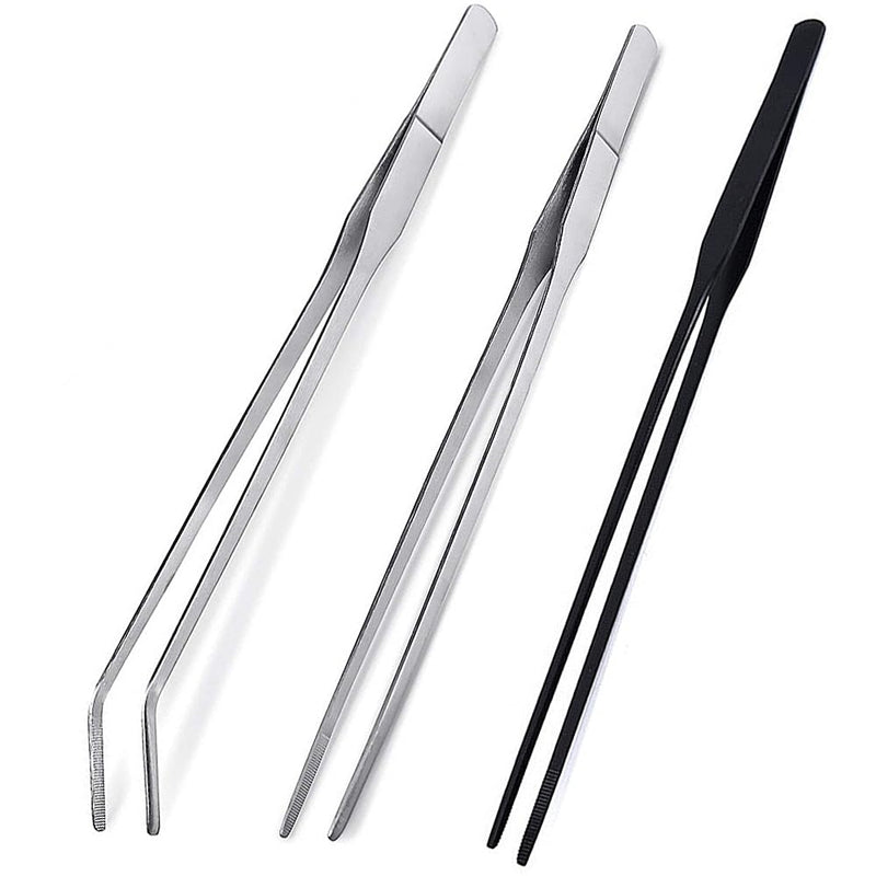 3Pcs Reptile Metal Feeding Tongs, Snake Tank Long Tweezers Fit Bearded Dragon Tarantula Spider Gecko Lizard Frog Turtle Ball Python Aquarium Terrarium - PawsPlanet Australia