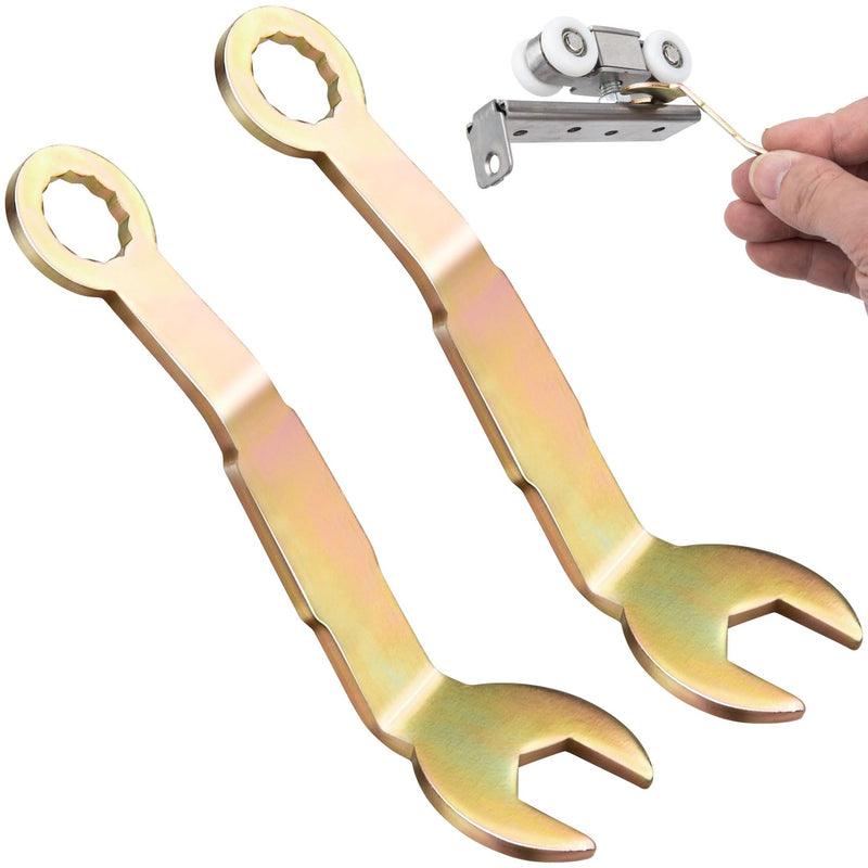 PAGOW 2 Pcs Pivot Adjustment Wrench, 3/8" Bi-Fold Open Wrench, N7164 Pocket Door Wrench for Folding Door, Closet Door Tool for Sliding Door Hanger