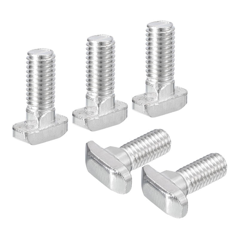 uxcell 30Pcs T-Slot Bolts, M8 x 20mm Hammer Head Bolt T Screw Drop-in Stud for 4040 Series T-Slot Aluminum Extrusion Profile, Carbon Steel Nickel Plated, Silver 30