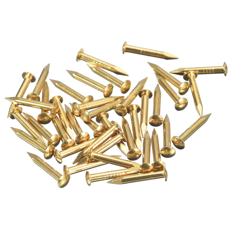uxcell 80 Pcs Small Tiny Nails 2mmx15mm(DxL) Tiny Brass Nails Hardware Nails Small Nail for Wooden DIY Decorative Boxes Household Accessories, Brass Tone