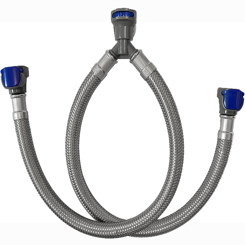 Quick Connect Faucet Water Supply Lines, 12 Inch, Widespread Bathroom Sink Faucets Replacement Fast Lock Pipe Hose, V-Shape