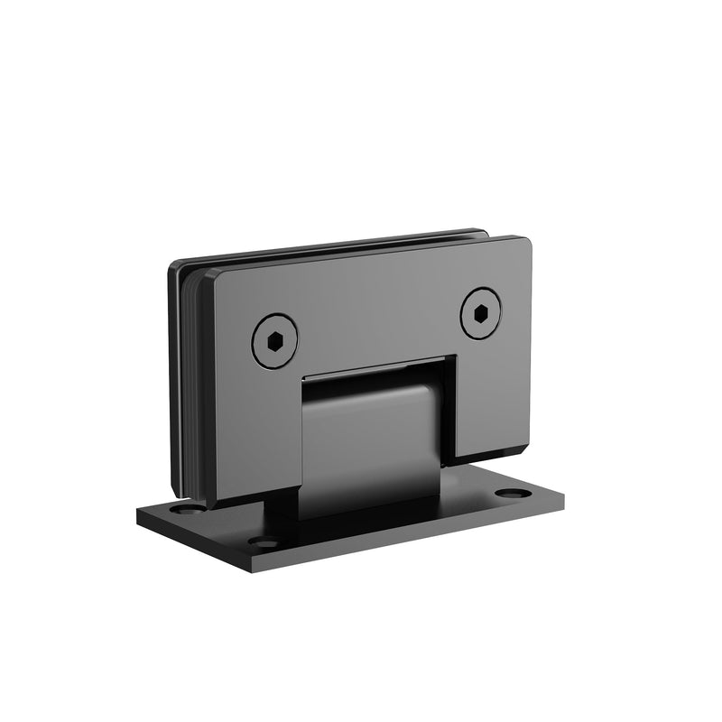 Matte Black 90 Degree Glass Shower Door Hinges, Heavy Duty Stainless Steel, 1/4" to 1/2" Thick Glass, 50-55 lbs Capacity, 90 Opening, Easy Installation 1Piece Matte Black