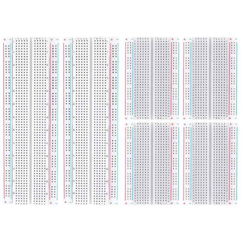 Breadboard, 6PCS Bread Board, Breadboard Kit Includes 2PCS 830 Point + 4PCS 400 Point, Power Distribution Connection Block for Arduino, Proto Shield and Prototype Shield