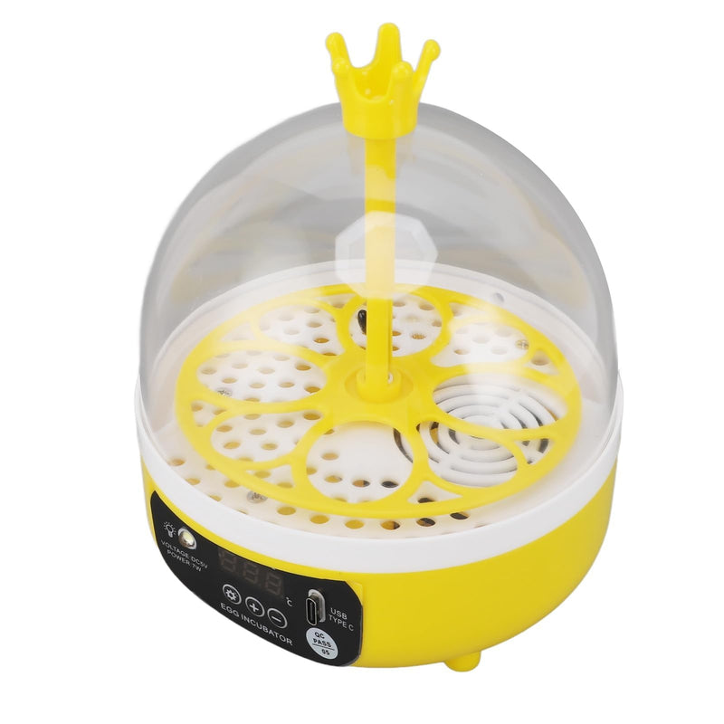 4 Eggs Mini Incubator, 7W USB Household Small Poultry Hatching Machine Automatic Temperature Humidity Control Egg Turner with Clear Lid Water Injector Spray Bottle for Chicken, Quail, Bird Eggs | ABS mini 4 egg incubator with auto turn humidity control...