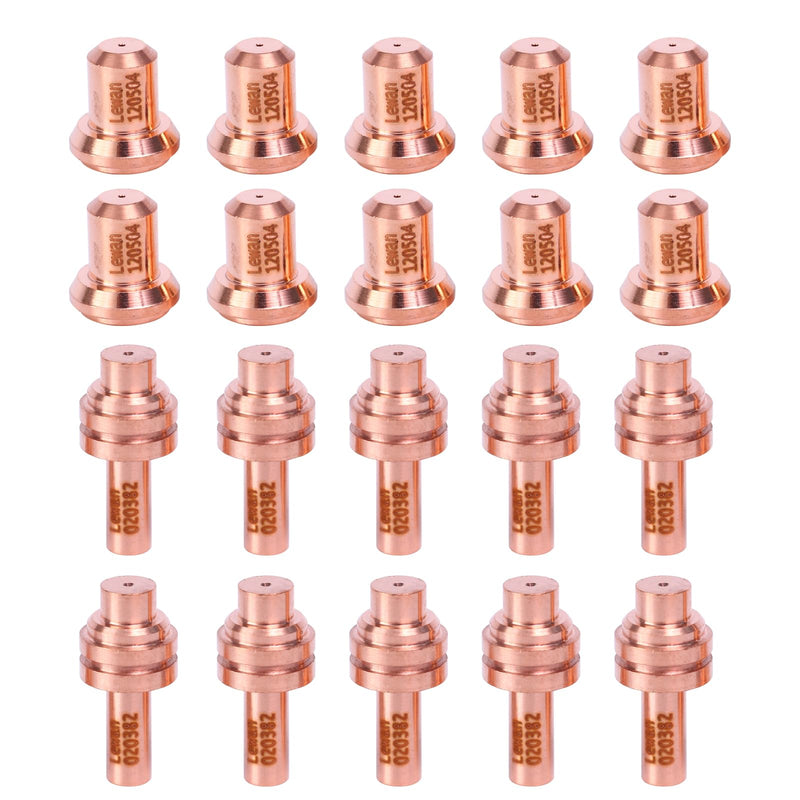 10Pcs 020382 Electrodes & 10Pcs 120504 Nozzle Tips Fit for Hypertherm PMX 350 380 Cutter 020382-120504