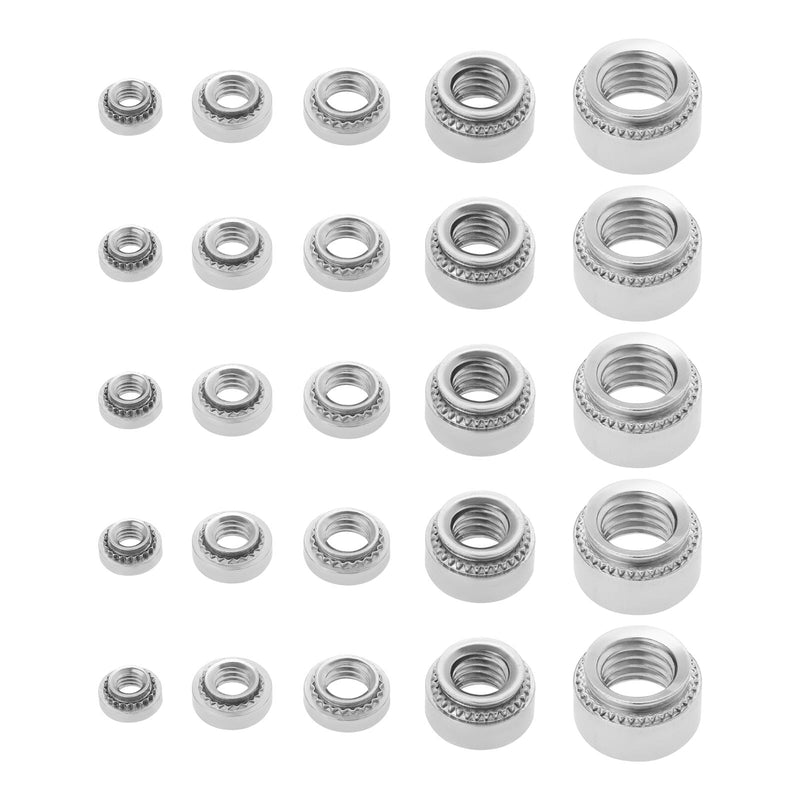 ECSiNG 50pcs Self Clinching Nuts 304 Stainless Steel Rivet Nut Fastener Knurled Self Clinching Nut Fastener for Machinery Electrical Products, M3 M4 M5 M6 M8