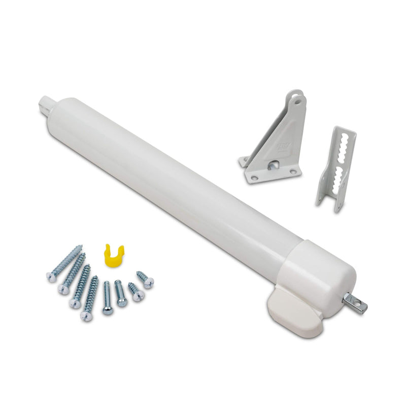 Ideal Security 9700 Heavy Pneumatic Touch & Hold Storm and Screen Door Closer for Wood, Aluminum, and Vinyl Doors, Silent and Smooth Closing, 11.5", White