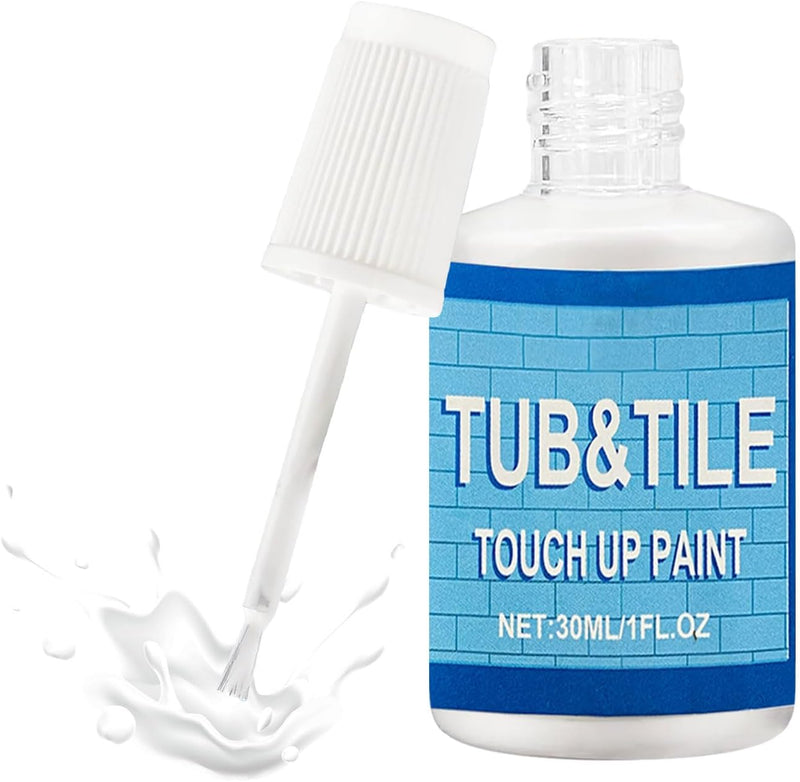Touch Up Paint White tile paint porcelain repair kit Specialty Tub and Tile Paint, High-Gloss White bathtub Paint, Quick-Dry Porcelain Paint for Scratches & Chips on Porcelain, Acrylic, Enamel, Cast Iron, Tubs, Tiles, Sinks Wooden furniture and Toilets