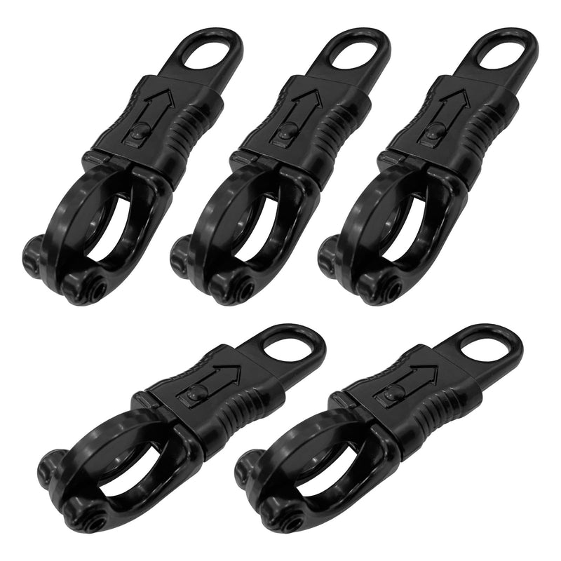5 Pack Panic Snap Quick Release, Panic Snap with Fixed Eye Zinc Alloy Panic Snap Quick Release Paracord for Get Back Whips, Saddles (Black)