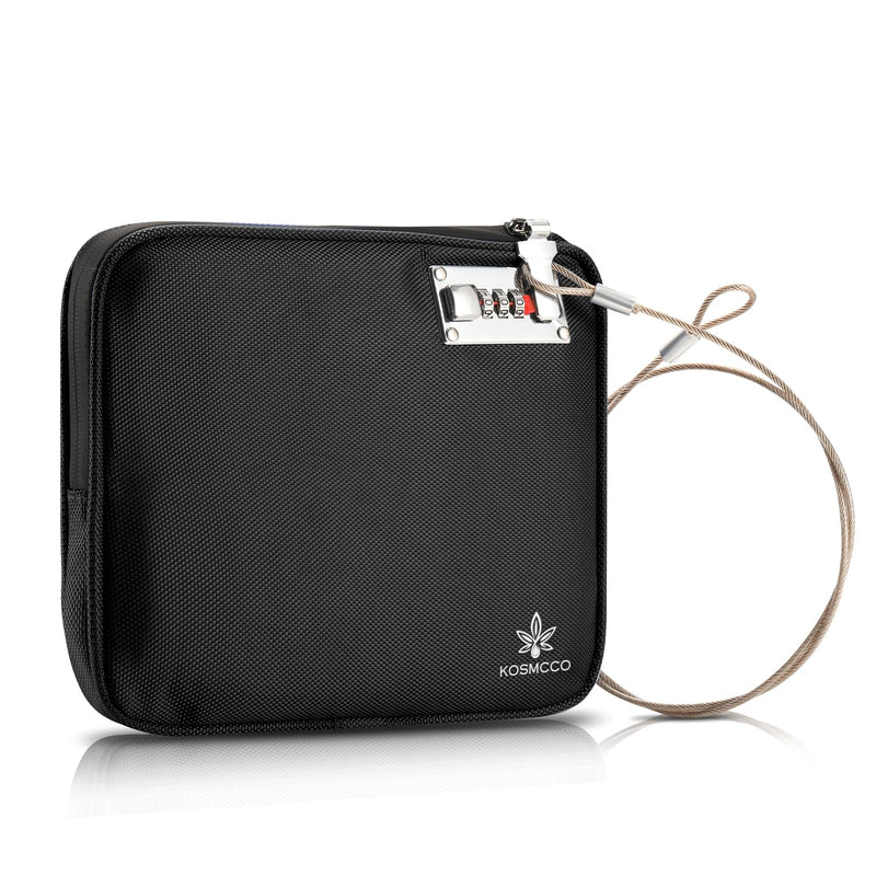 Anti-Theft Locking Beach Bag, 9x7.5-inch Portable Beach Safe for Securing Your Valuables and Phone – Black