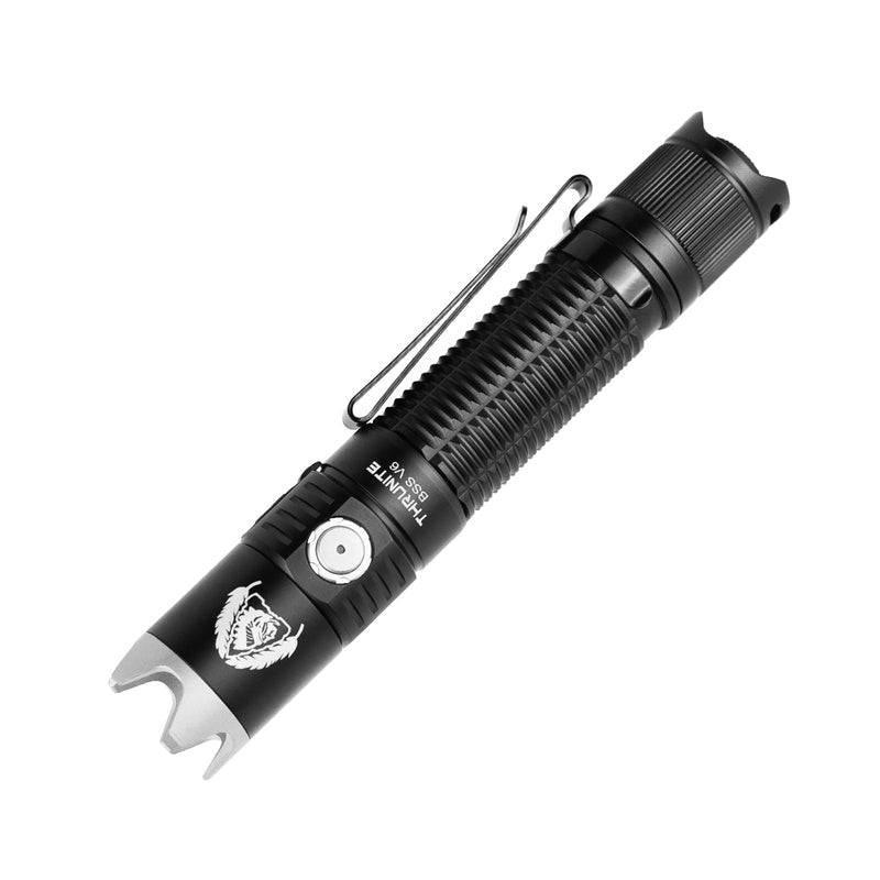 ThruNite BSS V6 Black Scout Survival Customized Edition EDC Flashlight, USB-C Rechargeable LED Flashlight, High 2000 Lumens, 6 Light Modes, Dual Switches Bright Flashlights, Black - CW BSS V6 Black CW
