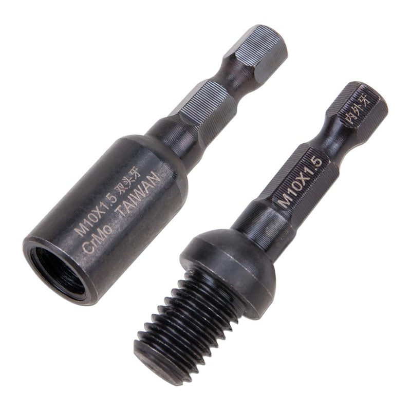 2Pcs High Stability M10 Hanger Bolt Driver Double-Ended Screw Nut & Threaded Insert Driver Tool for Woodworking Home Appliance Fixing(1/4 Inch Drive M10*1.5mm) - NewNest Australia