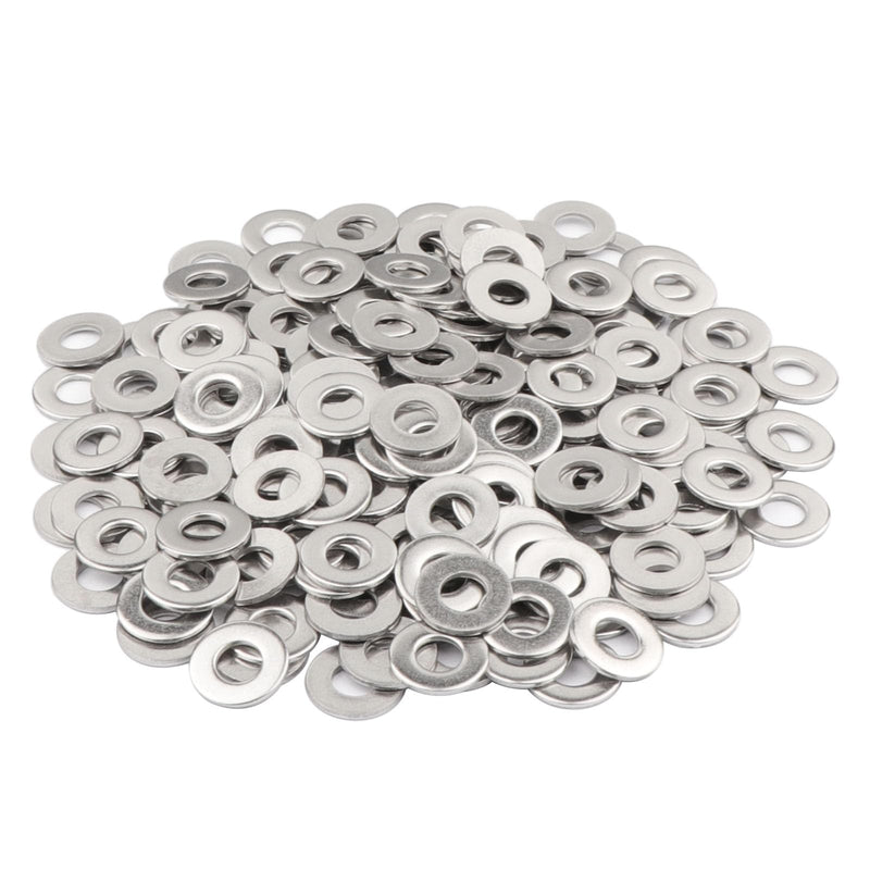 1/4'' Flat Washers OD 5/8'' 304 Stainless Steel Washers SAE Metal Washers,Pack of 200 1/4''