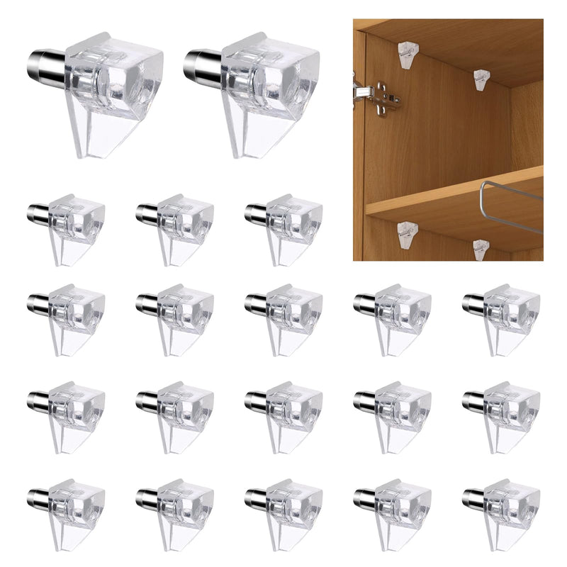 20pcs 3/16 Inch Shelf Support Pegs,Clear Plastic 5mm Shelf Pins,Shelf Support Pins for Wood Shelving,Kitchen,Furniture Shelf Bracket Nail 20Pcs