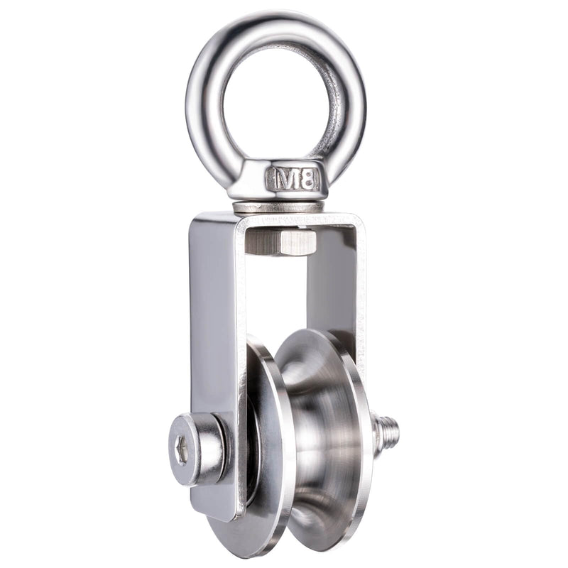 40mm Cable Pulley Wheel, Swivel Single Pulley Block, Bearing Inside, for Pulley System Gym Equipment, Lifting, Winch, Loading 550lb 1 Pack Swivel pulley