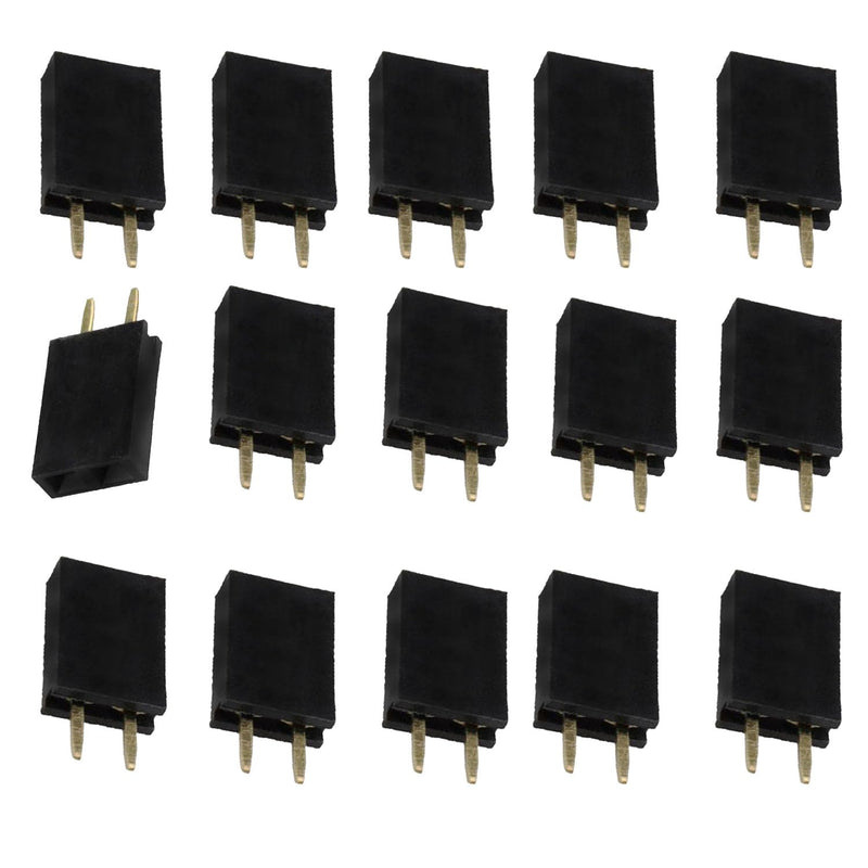 1x2PinStraight Pin Header DIP Single Row Female Pin Headers 2.54mm Pitch Single Row Female PCB Header Connector(Pack of 100) 1x2Pin