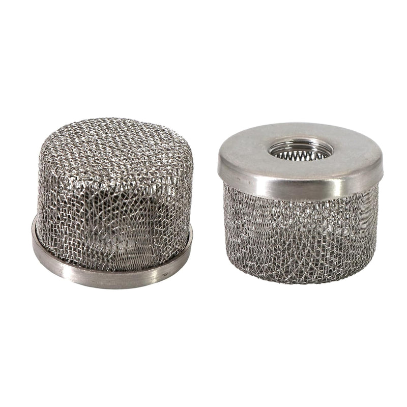 (2pcs) 181073 181-073 Inlet Strainer Screen Filters with 1/2" NPT Thread Stainless Steel for Airless Paint Sprayer 455 495 St Ultra 500 Ultra Max 695 Suction Hose Double Screen
