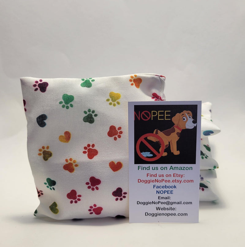 Dog Marking Prevention - Indoor -Permanent - Effective - Stops Dogs from Marking or Peeing - eliminates a pet urge to Mark- Put Bag Down and Your Problem is Solved (White(Rainbow Paws)) - PawsPlanet Australia
