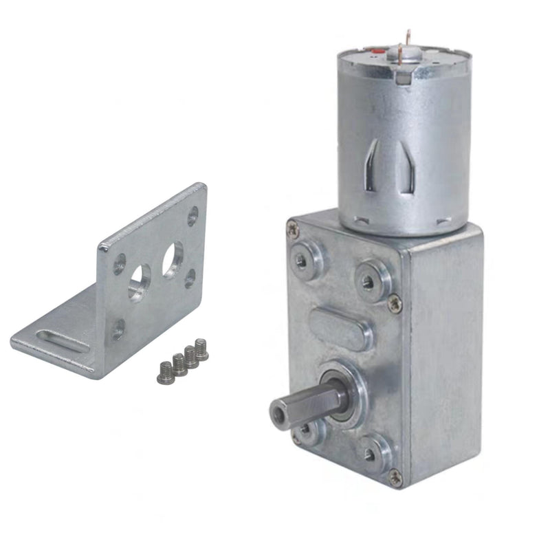 DC 12V High Torque Turbo Worm Electric Geared Motor Reduction Speed Reversible JGY-370 ﻿ (12V 66RPM) 12V 66RPM