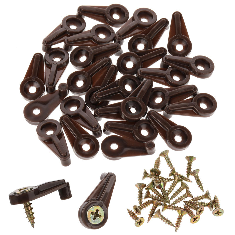 Glass Retainer Clips, 25 Pcs Glass Cabinet Clips 4mm Plastic Mirror Holder Clips Kit Transparent Glass Door Retainer with Metal Screws for Fixing Window Glass Cabinet Doors (Brown, Gold)