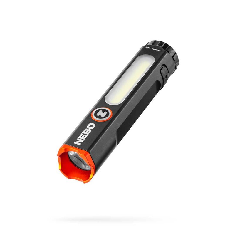 NEBO Mini Larry 500 Pocket Flashlight | 500 Lumens, 2 Light Modes, Compact, Rechargeable COB Work Light & Mini Flashlight, Magnetic Base & Steel Clip, Waterproof, Includes USB-C Charging Cable Pocket Light