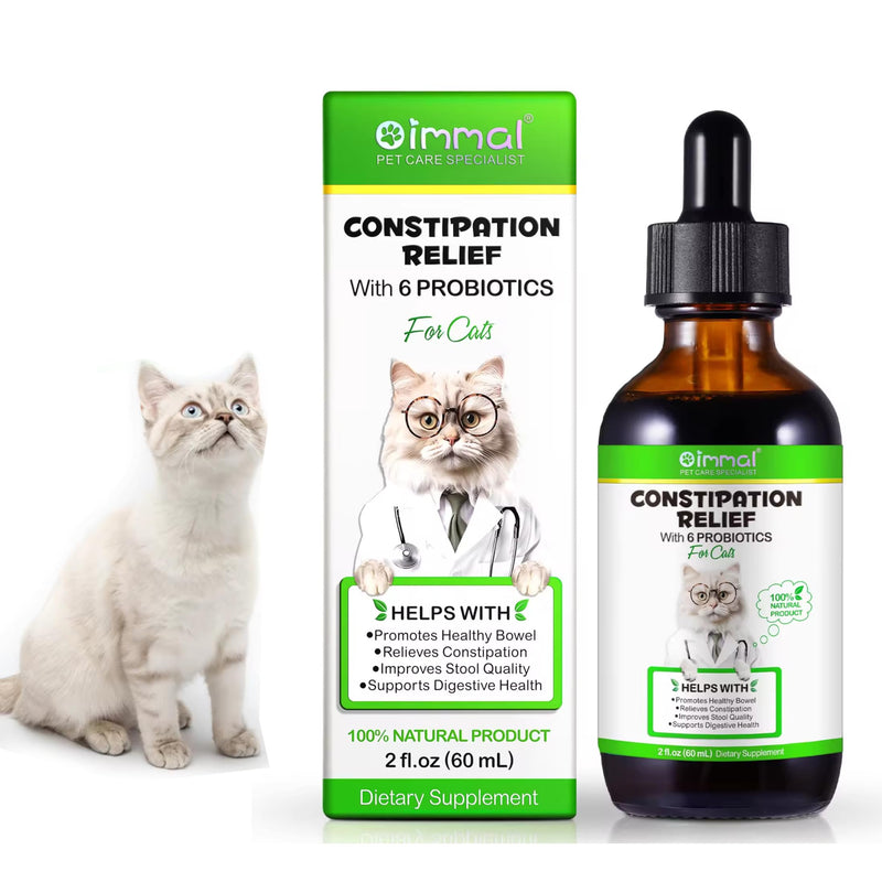 Gentle Constipation Relief for Cats and Kittens – Probiotic Gut and Immune Support for Felines - Natural Herbal Health Supplement Cat Laxative Stool Softener - 2 oz - PawsPlanet Australia