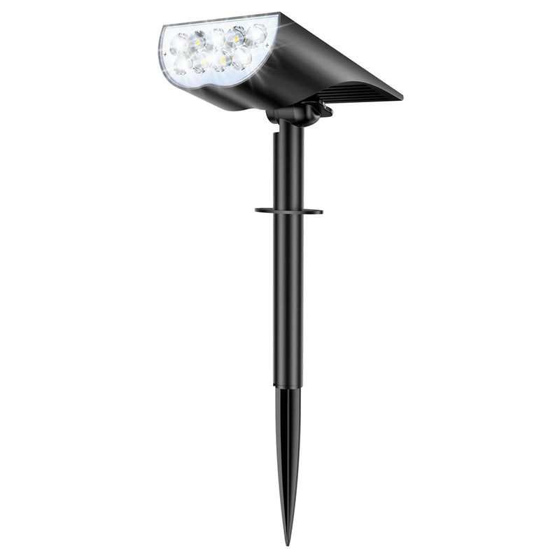 Solar Spot Lights Outdoor Waterproof, 3 Lighting Modes Solar Landscape Lights for Outside, Dusk to Dawn IP65 Waterproof Outdoor Solar Lights for Yard Pathway Driveway Landscape, Cold White, 1 Pack