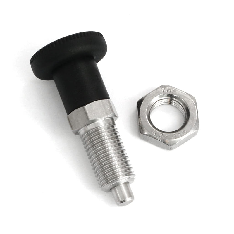 Heyous Stainless Steel Spring Return Knob Plunger M6 with Non Removable Knob Return Indexing Pin Coarse Thread Spring Indexing Plunger Silver