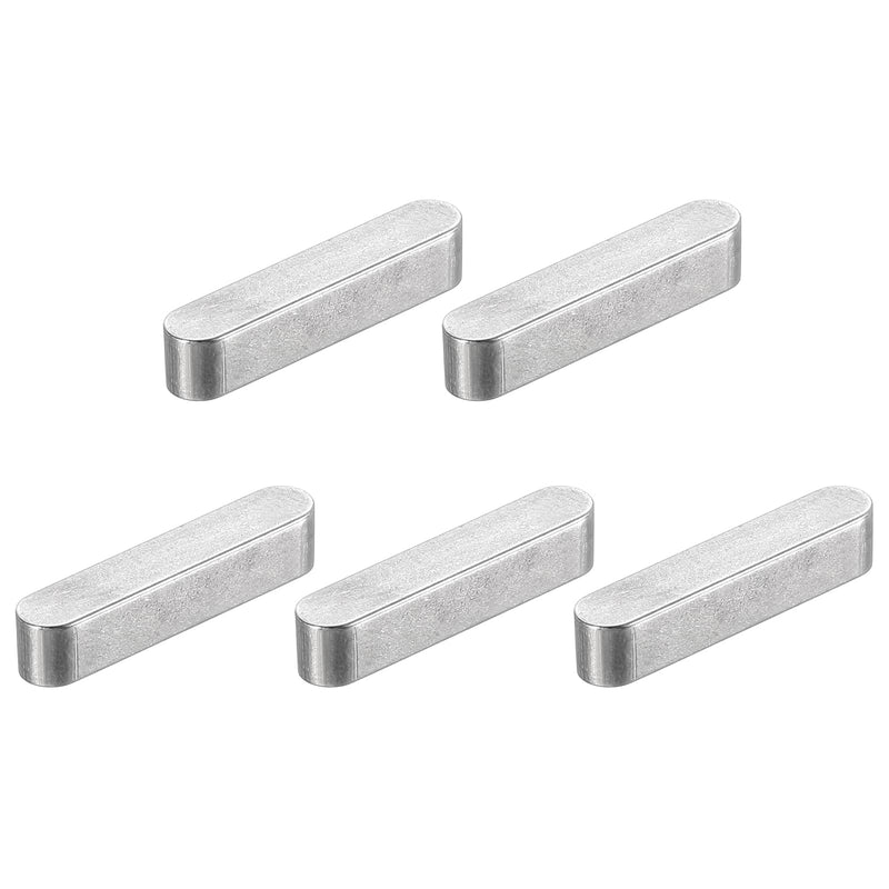 uxcell 5Pcs Round Ended Feather Key, 5x5x25mm Stainless Steel Professional Parallel Drive Shaft Key Stock for Fasteners Mechanical Industry