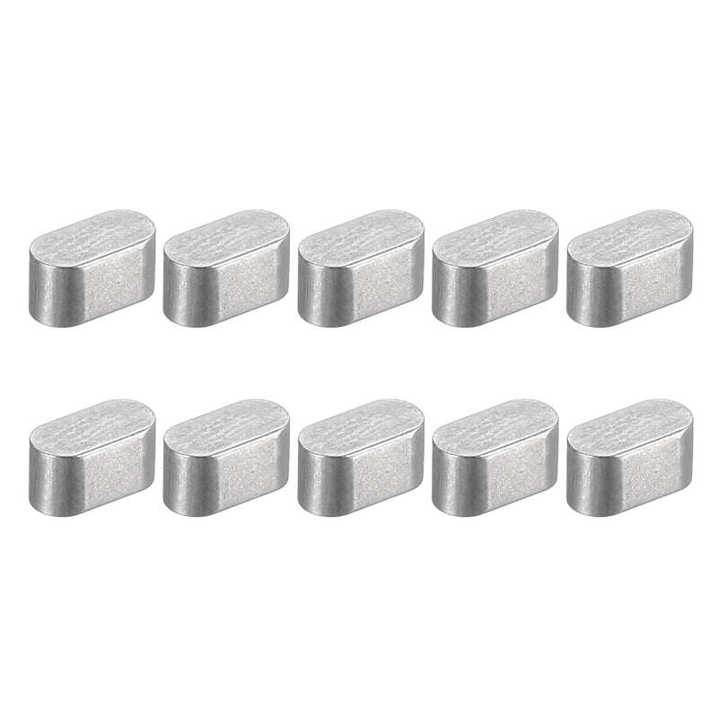 uxcell 10Pcs Round Ended Feather Key, 4x4x8mm Stainless Steel Professional Parallel Drive Shaft Key Stock for Fasteners Mechanical Industry