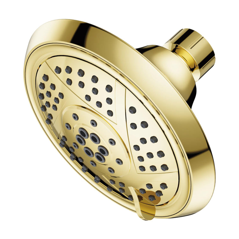 Kingston Brass KX1552 Vilbosch 5-Inch Round 5-Function ABS Shower Head in Polished Brass