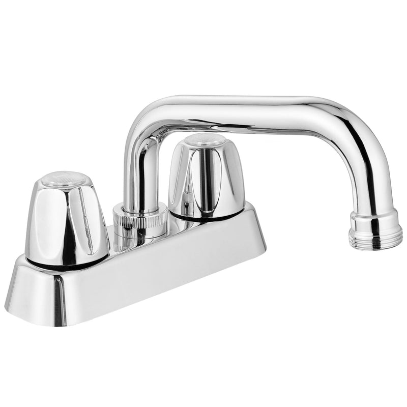 2 Handles Utility Laundry Sink Faucet 4 Inch Centerest Laundry Faucets for Utility Sink Laundry & Utility Room Sink Faucet with Swivel Spout and NPT3/4 Threaded End Polish Chrome