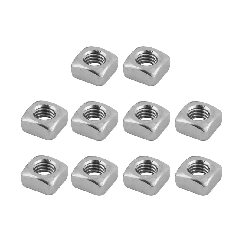 METALLIXITY Square Nuts, (M6x10mmx5mm) 10Pcs, 304 Stainless Steel Coarse Thread Square Fastener Nut - for Equipment Construction Electrical Appliances Industrial Machinery, Silver